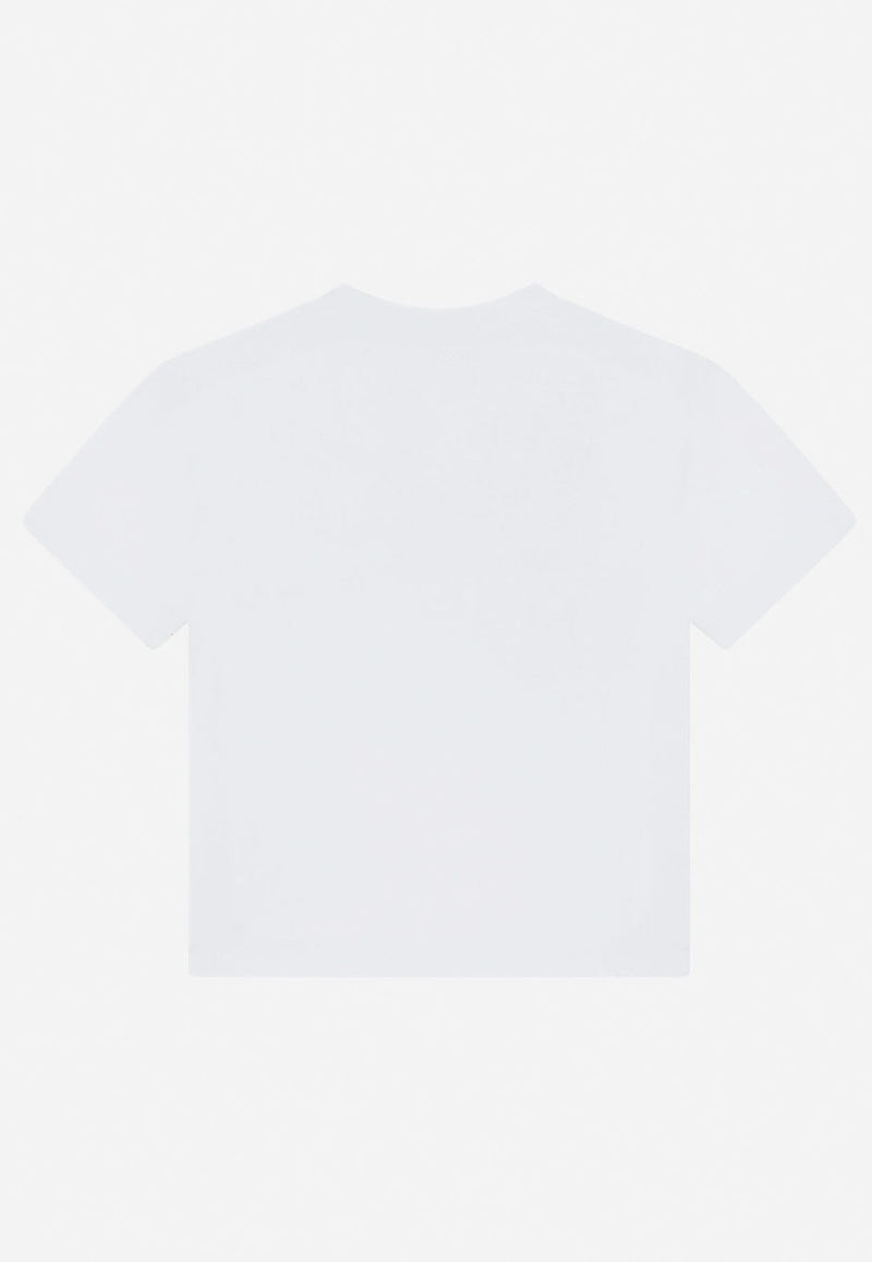 Dolce & Gabbana Kids Baby Girls Logo Print T-shirt White L2JTAZ G7CC4 W0800