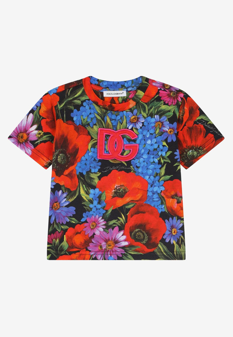 Dolce & Gabbana Kids Baby Girls Meadow-Print Short-Sleeved T-shirt Multicolor L2JTBL HS7J6 HN3VT