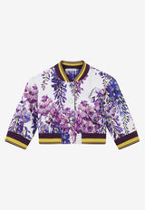 Dolce & Gabbana Kids Baby Girls Wisteria Print Bomber Jacket Lavender L2JW5P HS7HN HA3JE