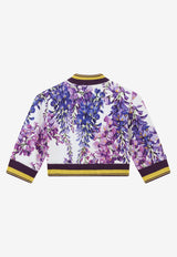 Dolce & Gabbana Kids Baby Girls Wisteria Print Bomber Jacket Lavender L2JW5P HS7HN HA3JE