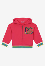 Dolce & Gabbana Kids Baby Girls DG Logo Brocade Patch Hoodie Fuchsia L2JW6L G7CGJ F0382