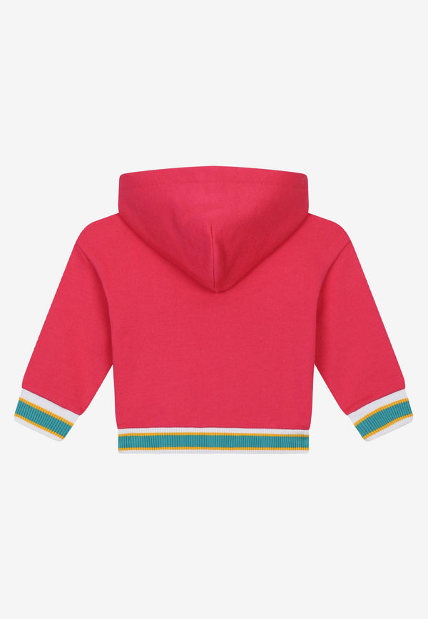 Dolce & Gabbana Kids Baby Girls DG Logo Brocade Patch Hoodie Fuchsia L2JW6L G7CGJ F0382