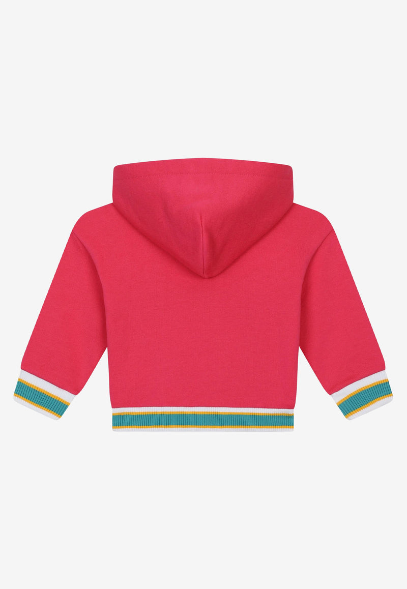 Dolce & Gabbana Kids Baby Girls DG Logo Brocade Patch Hoodie Fuchsia L2JW6L G7CGJ F0382