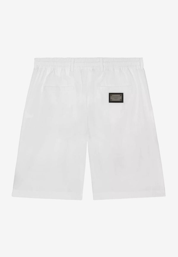 Dolce & Gabbana Kids Boys Logo Plaque Shorts White L42Q95 FUFIP W0800