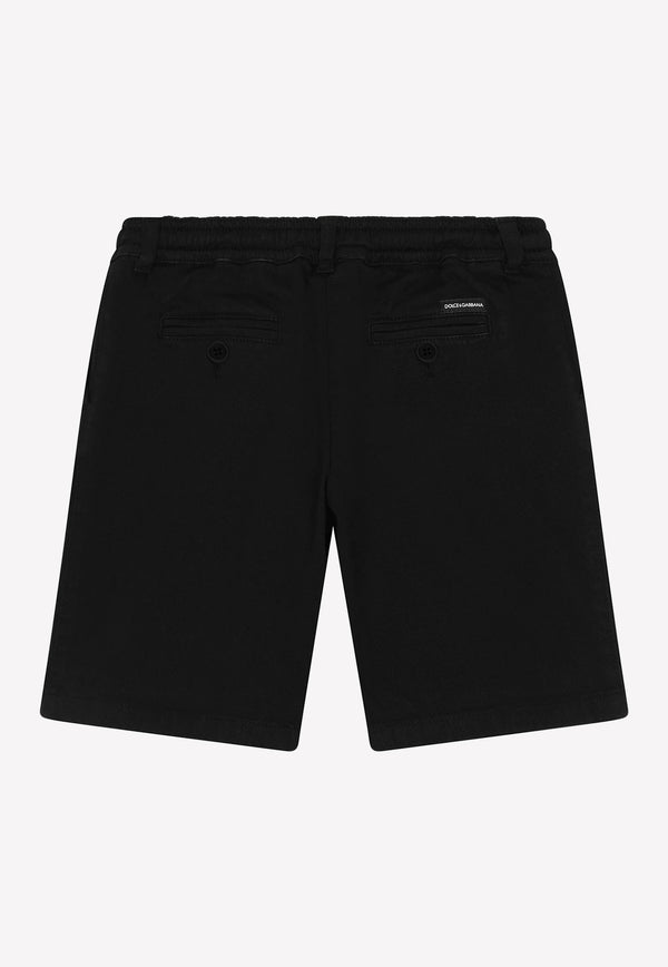 Dolce & Gabbana Kids Boys Gabardine Shorts Black L43Q06 LY067 N0000