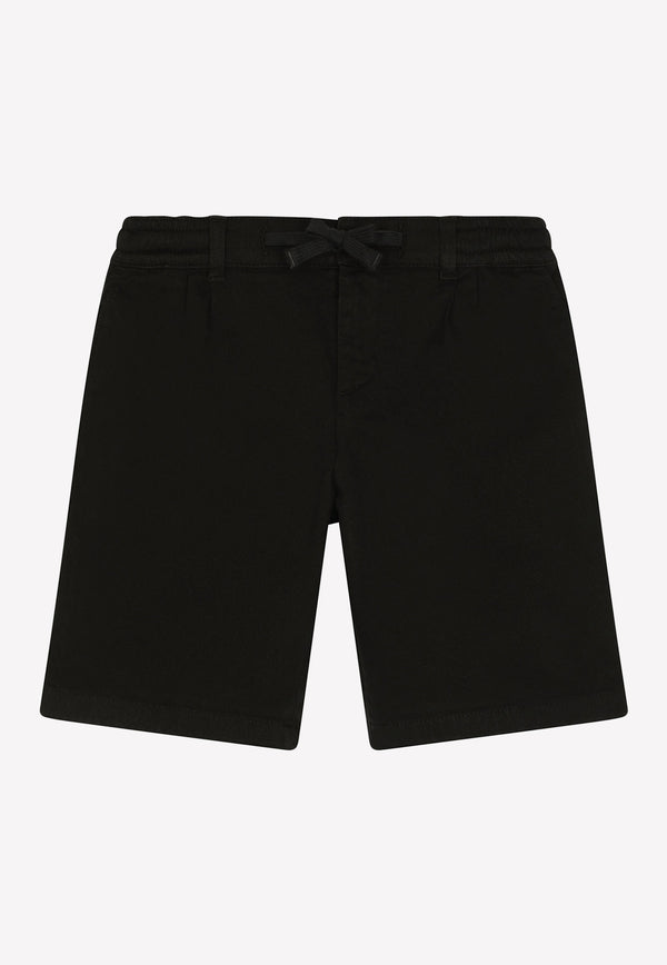 Dolce & Gabbana Kids Boys Gabardine Shorts Black L43Q06 LY067 N0000