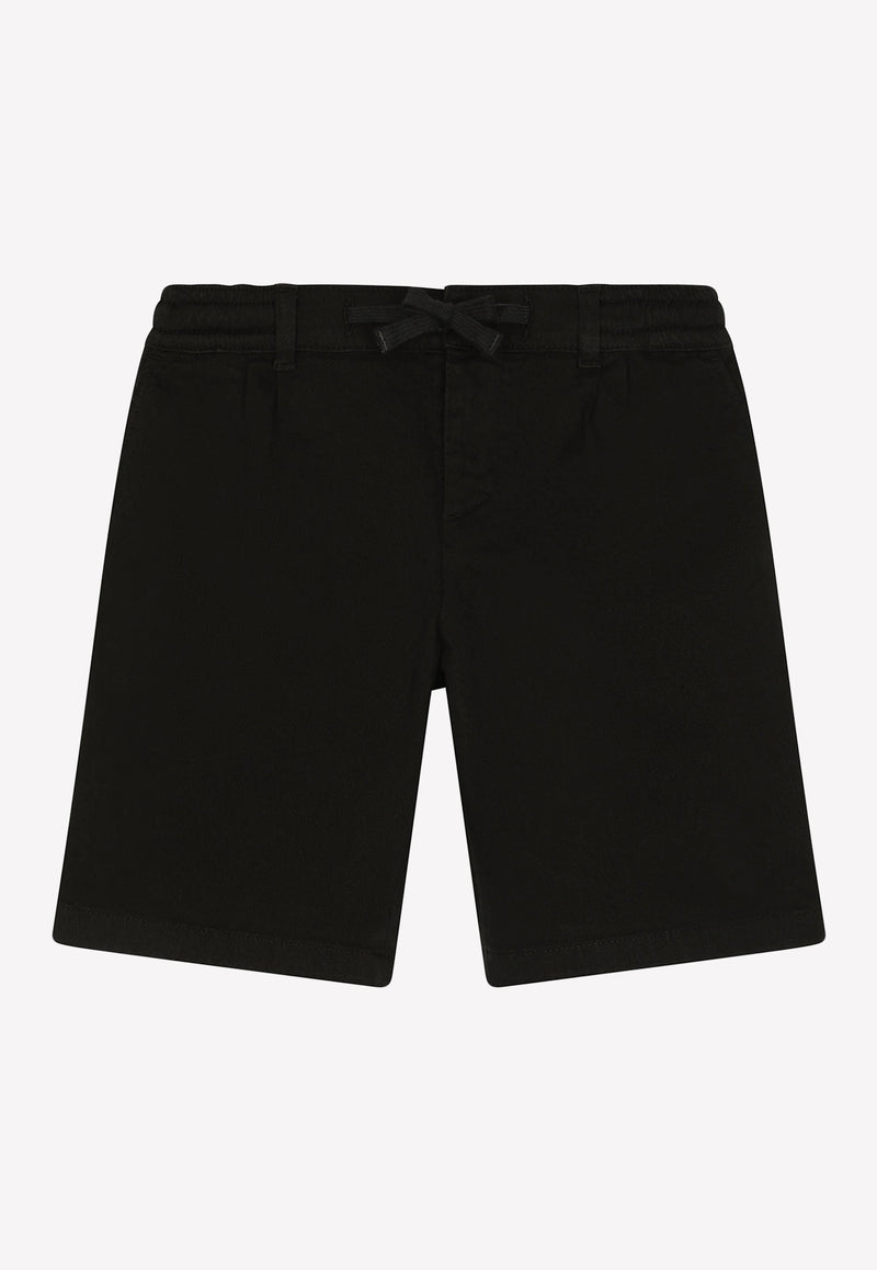 Dolce & Gabbana Kids Boys Gabardine Shorts Black L43Q06 LY067 N0000