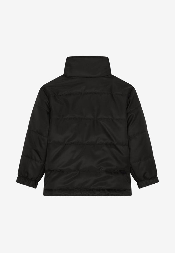 Dolce & Gabbana Kids Boys Quilted Zip-Up Jacket Black L4JB5D FUSXV N0000