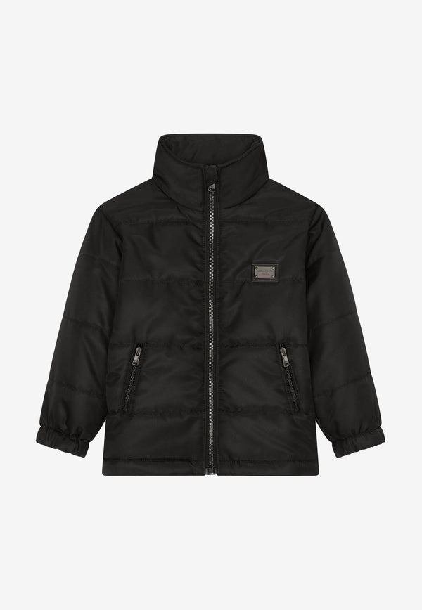 Dolce & Gabbana Kids Boys Quilted Zip-Up Jacket Black L4JB5D FUSXV N0000