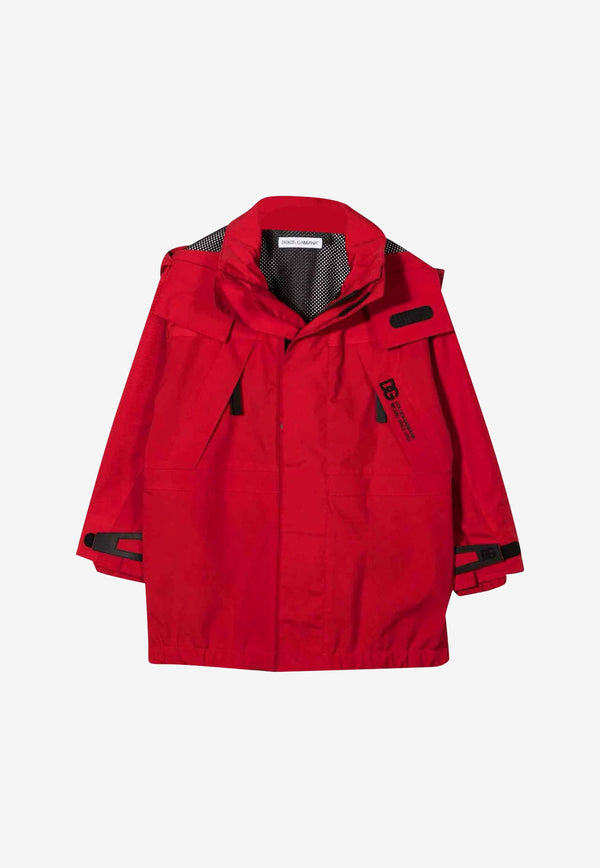 Dolce & Gabbana Kids Boys Zip-Up Jacket with Hood Red L4JC15 G7BQF R2254