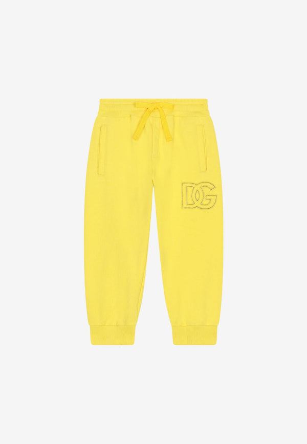 Dolce & Gabbana Kids Girls Logo-Patch Track Pants Yellow L4JPBX G7H3A A0177