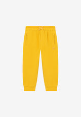 Dolce & Gabbana Kids Boys Embroidered DG Track Pants Yellow L4JPET G7BYI A0106