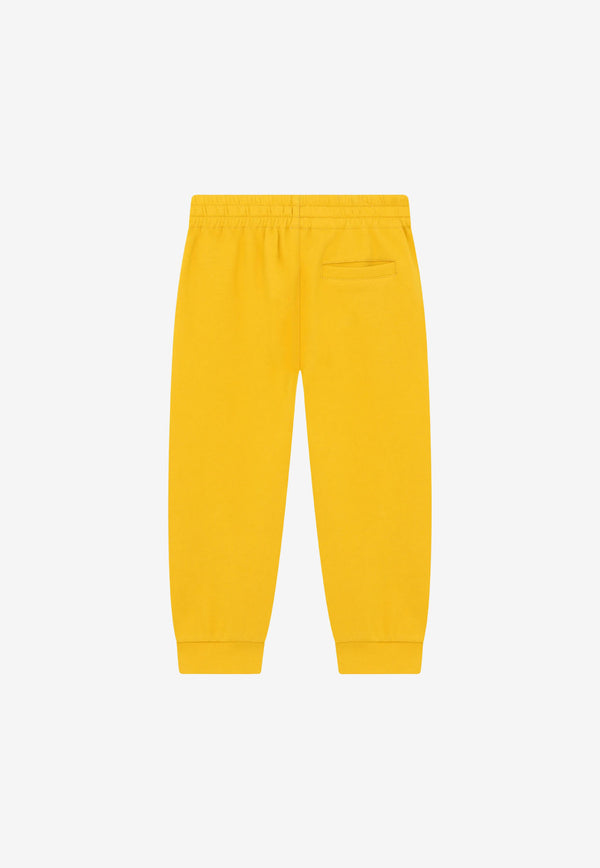 Dolce & Gabbana Kids Boys Embroidered DG Track Pants Yellow L4JPET G7BYI A0106