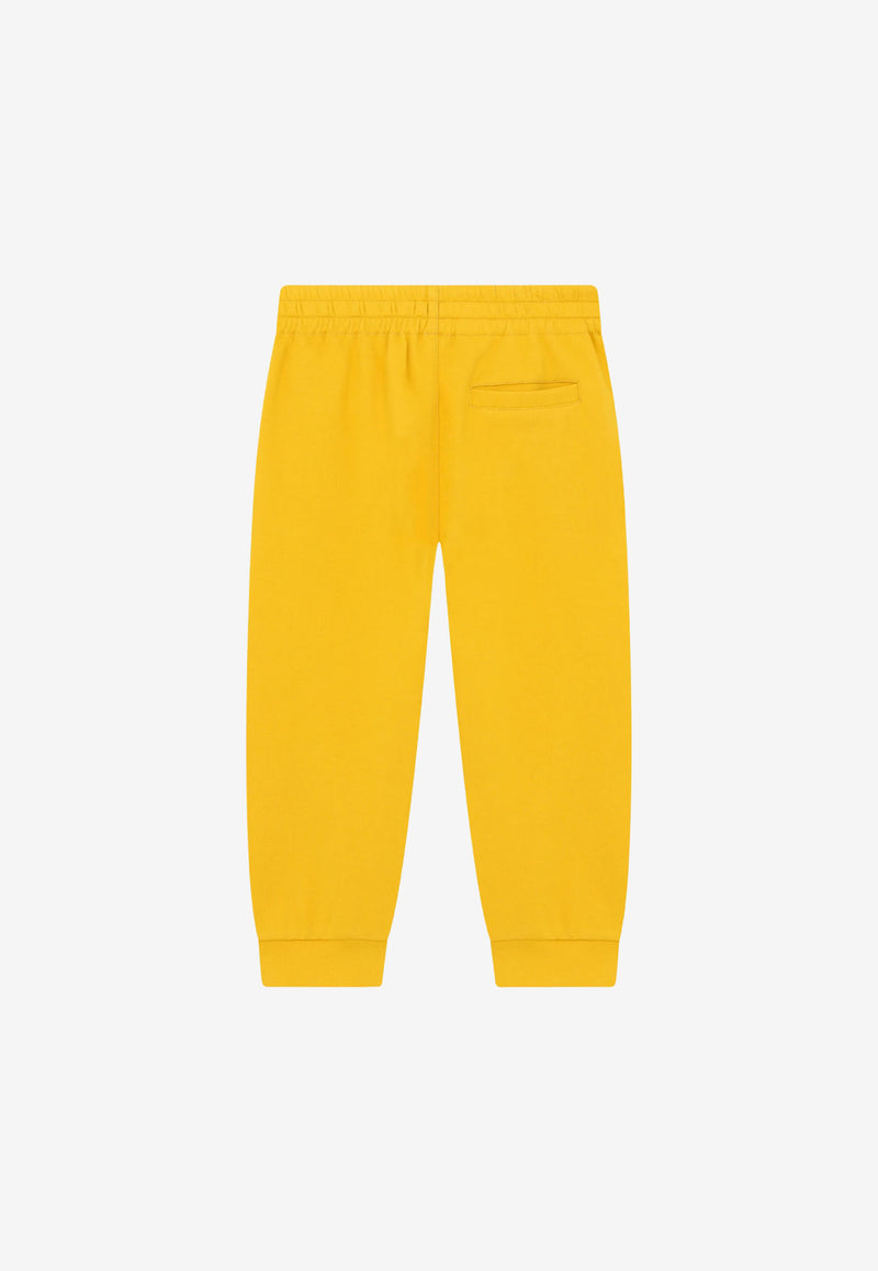 Dolce & Gabbana Kids Boys Embroidered DG Track Pants Yellow L4JPET G7BYI A0106