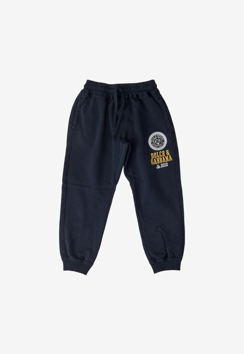 Dolce & Gabbana Kids Boys Embroidered Logo Track Pants Navy L4JPFK G7DW1 B0665