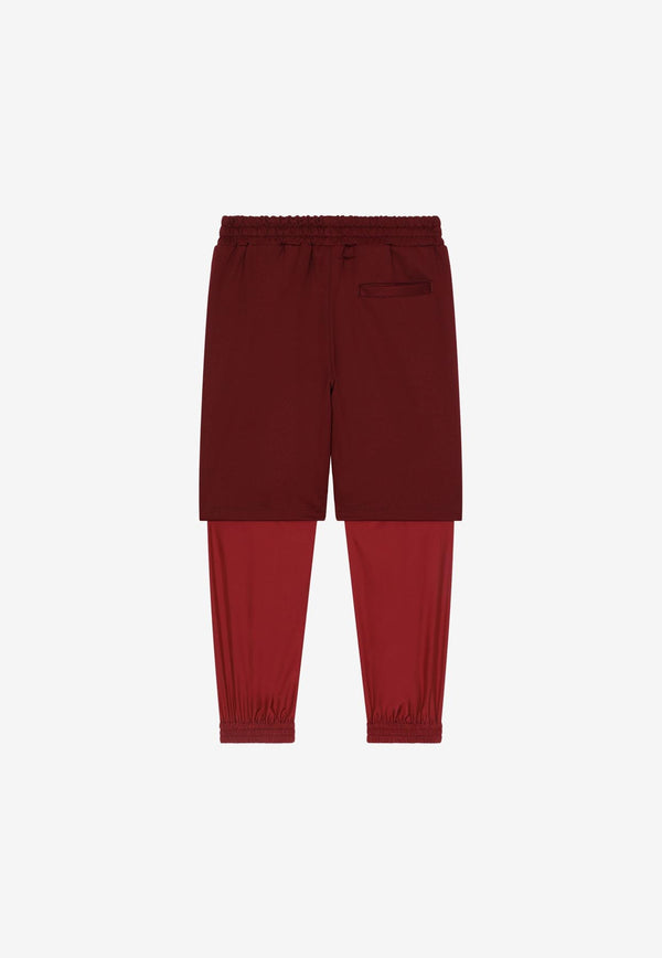 Dolce & Gabbana Kids Boys Jogging Pants with Shorts Red L4JPHF G7H7V R2723