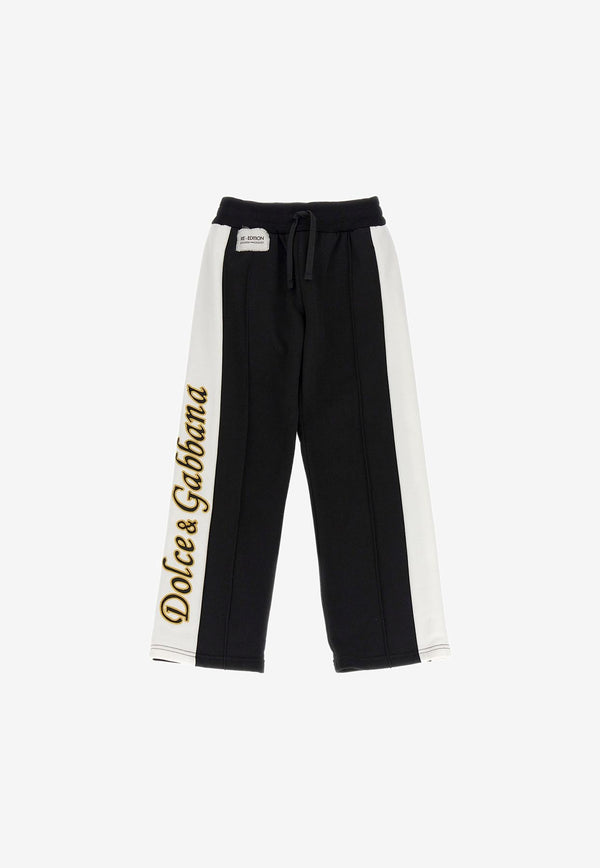 Dolce & Gabbana Kids Girls Logo-Patch Track Pants Black L4JPHS G7I8Y N0000