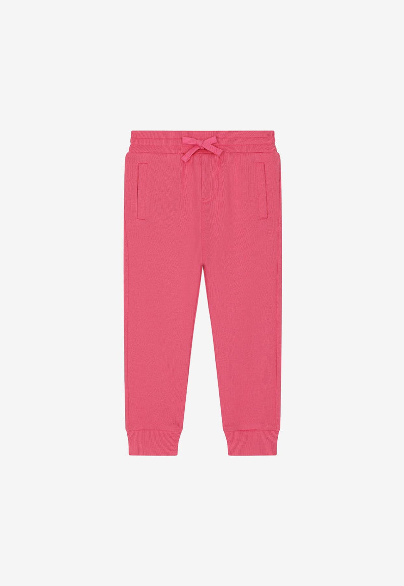 Dolce & Gabbana Kids Boys Rubberized Logo Plate Track Pants Pink L4JPT0 G7OLJ F0728