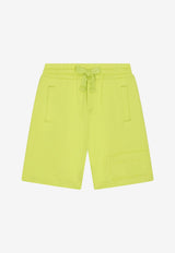 Dolce & Gabbana Kids Girls Logo-Patch Bermuda Shorts Yellow L4JQF0 G7H6L V0334