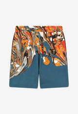 Dolce & Gabbana Kids Boys Marble Print Shorts L4JQK5 G7BZV HO3IP Multicolor