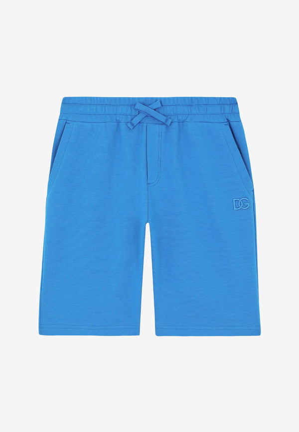 Dolce & Gabbana Kids Boys DG Embroidered Shorts L4JQL2 G7BYI B0322 Blue