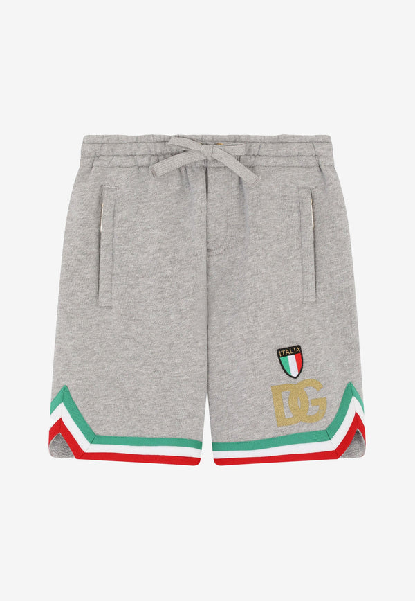 Dolce & Gabbana Kids Boys Italy DG Logo Print Shorts L4JQL5 G7CM5 S8290 Grey