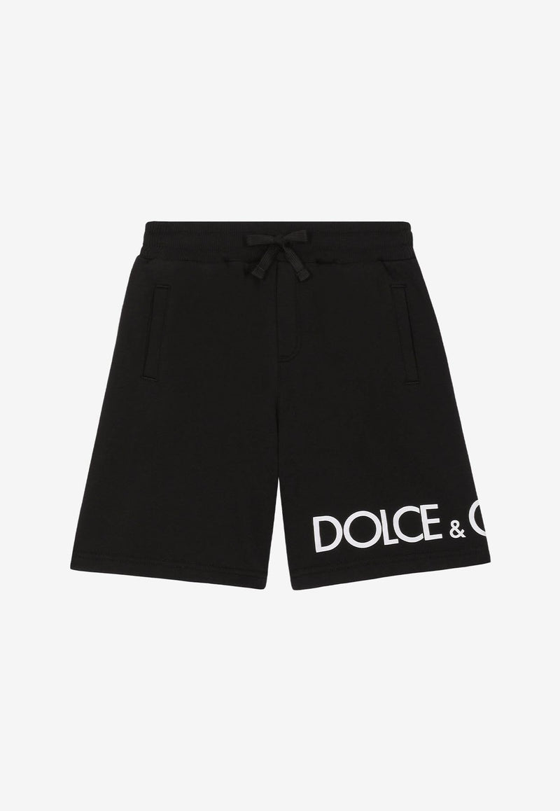 Dolce & Gabbana Kids Girls Logo-Print Shorts Black L4JQP2 G7IXP N0000