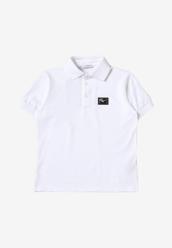 Dolce & Gabbana Kids Boys Logo Polo T-shirt L4JT8V G7I2Q W0800 White