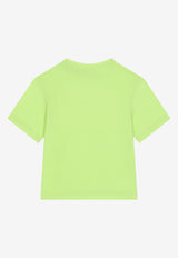 Dolce & Gabbana Kids Girls Logo Embossed T-shirt L4JTBL G7H6K V3836 Green