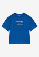 Dolce & Gabbana Kids Boys Slogan Print T-shirt Blue L4JTEG G7HDY B0315