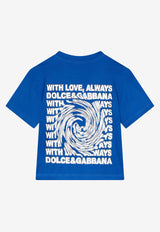 Dolce & Gabbana Kids Boys Slogan Print T-shirt Blue L4JTEG G7HDY B0315