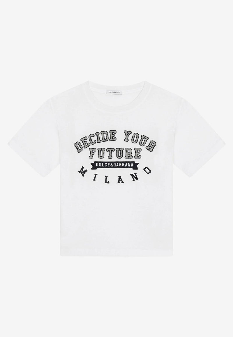 Dolce & Gabbana Kids Boys Logo Crewneck Short-Sleeved T-shirt White L4JTFD G7DX3 W0800