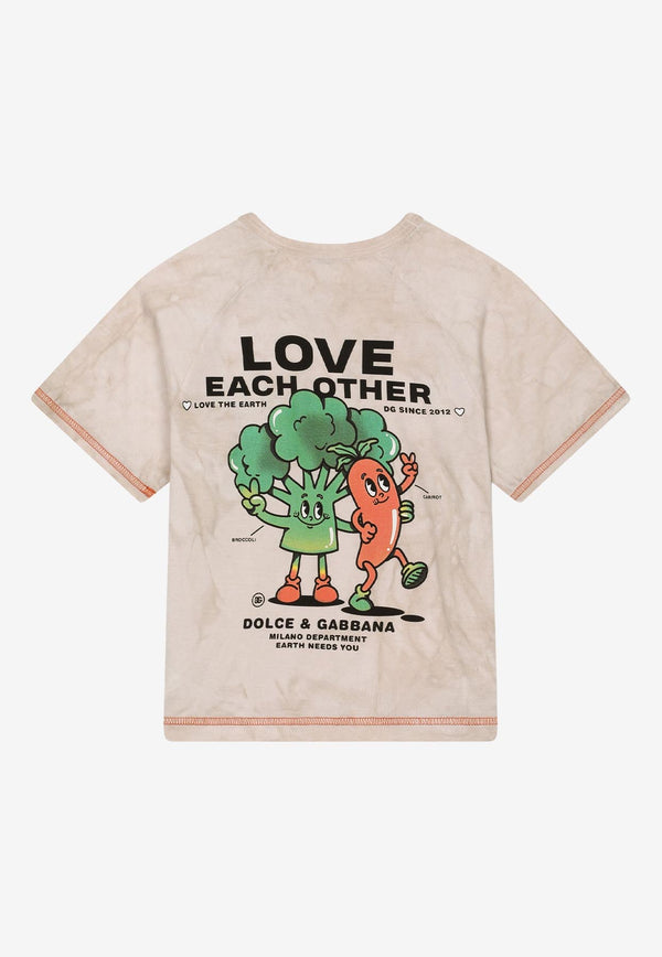 Dolce & Gabbana Kids Boys Graphic Print T-shirt L4JTGH G7I1Y S9000 Multicolor