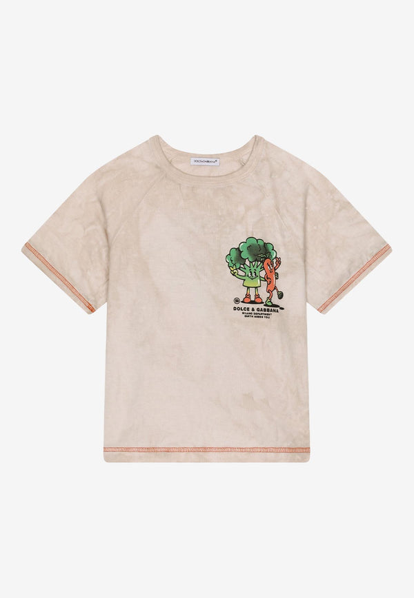 Dolce & Gabbana Kids Boys Graphic Print T-shirt L4JTGH G7I1Y S9000 Multicolor