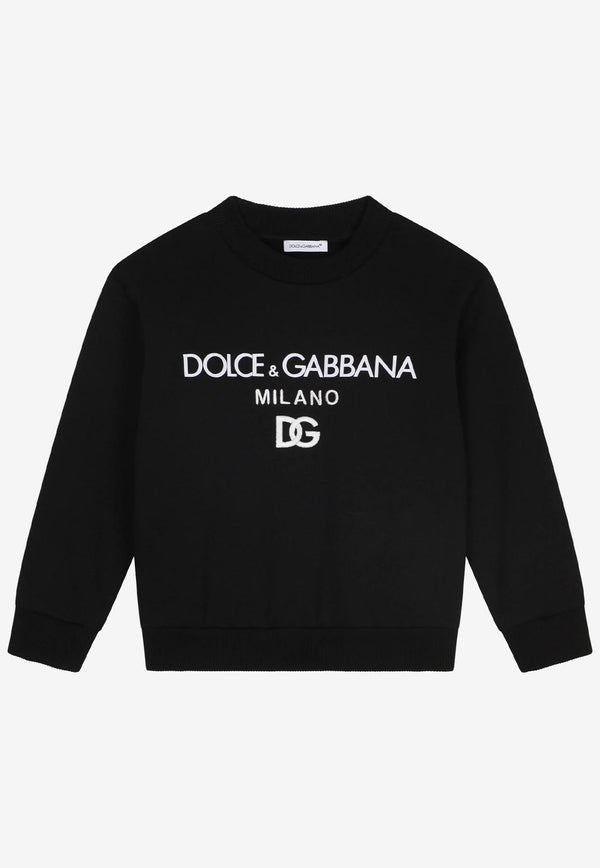 Dolce & Gabbana Kids Boys DG Milano Sweatshirt Black L4JWDO G7E5R N0000