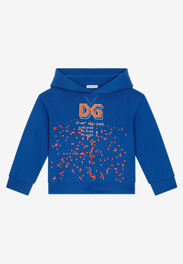 Dolce & Gabbana Kids Boys DG Gamers Print Hoodie L4JWEB G7HLT B0315 Blue