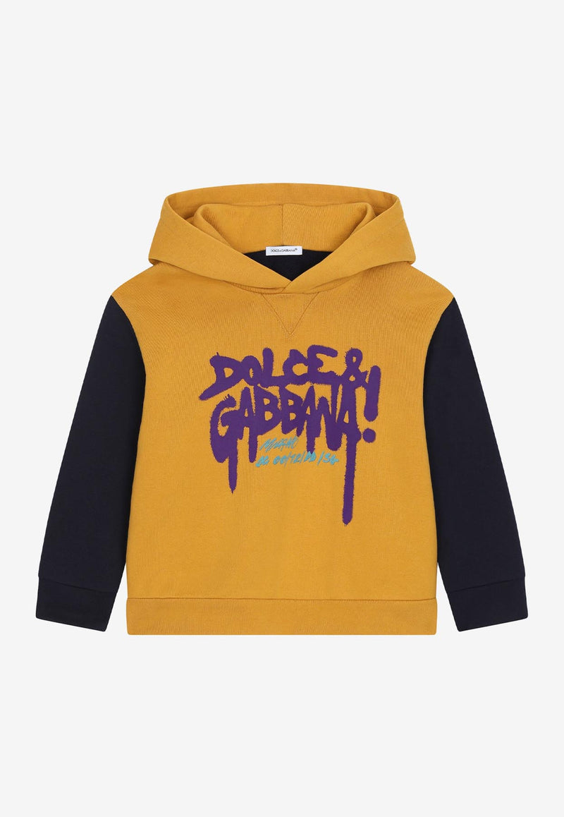 Dolce & Gabbana Kids Boys Logo Graffiti Hooded Sweatshirt Multicolor L4JWFD G7E2Q S9000