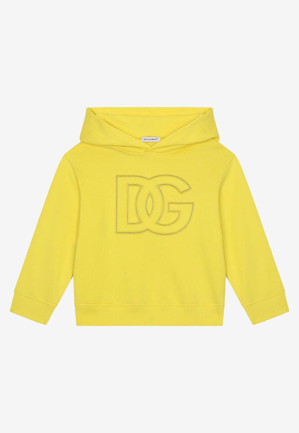 Dolce & Gabbana Kids Boys DG Logo Hoodie L4JWFJ G7H3A A0177 Yellow