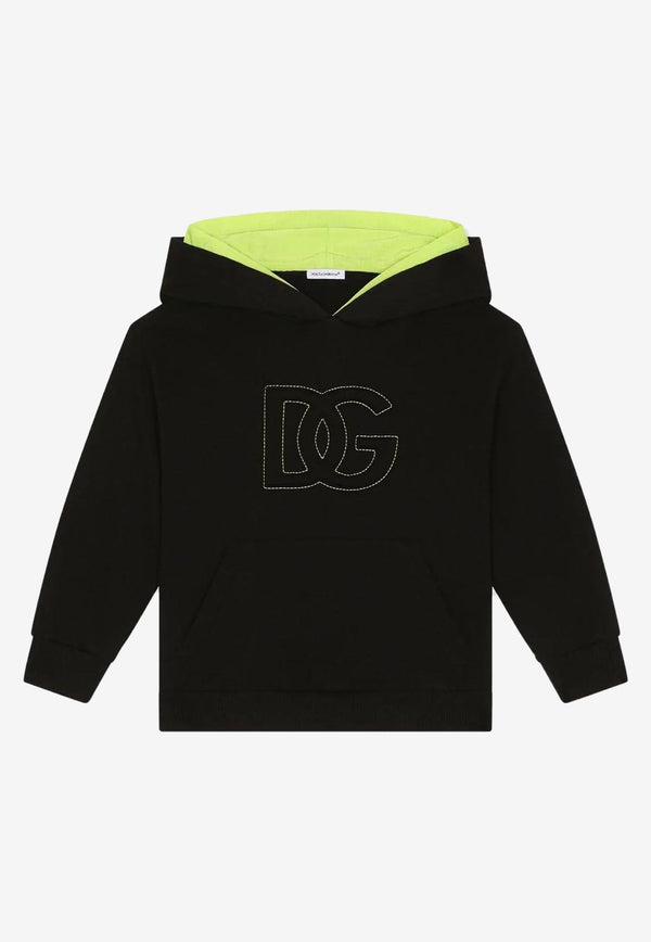 Dolce & Gabbana Kids Boys DG Logo Hoodie L4JWHG G7H5L N0000 Black