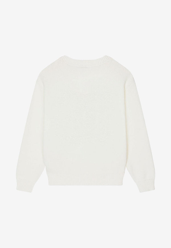 Dolce & Gabbana Kids Boys Knitted DG Logo Sweater L4KWE1 JACZK S9000 White