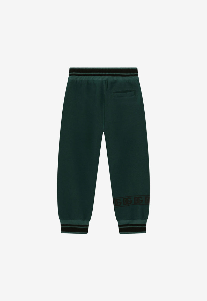 Dolce & Gabbana Kids Boys DG Logo Drawstring Track Pants Green L4SP79 G7D7B V0018