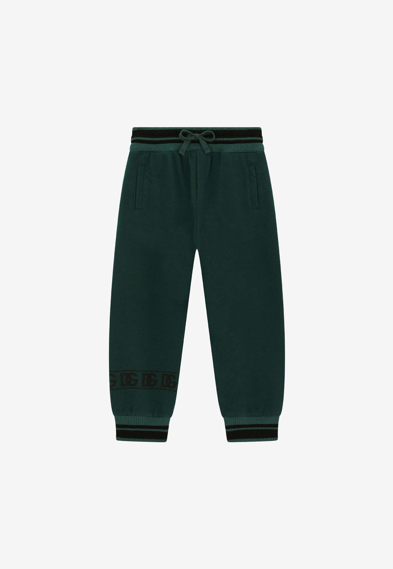 Dolce & Gabbana Kids Boys DG Logo Drawstring Track Pants Green L4SP79 G7D7B V0018
