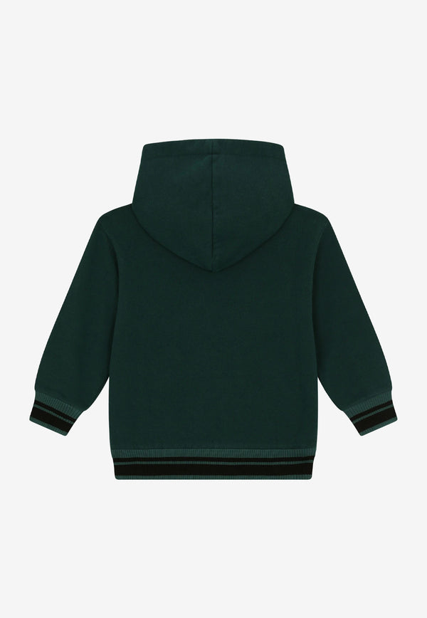 Dolce & Gabbana Kids Boys DG Logo Print Oversized Hoodie Green L4SW25 G7D7B V0018