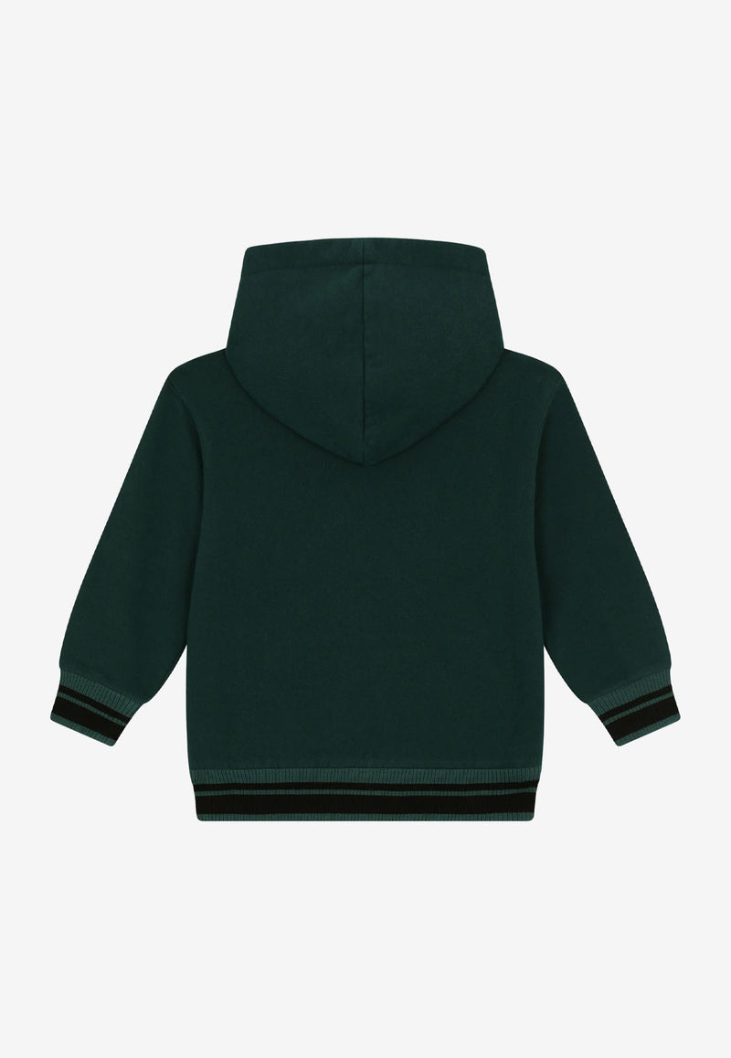 Dolce & Gabbana Kids Boys DG Logo Print Oversized Hoodie Green L4SW25 G7D7B V0018