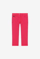 Dolce & Gabbana Kids Girls Slim-Fit Drill Pants Fuchsia L51F54 LY053 F0733
