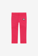 Dolce & Gabbana Kids Girls Slim-Fit Drill Pants Fuchsia L51F54 LY053 F0733