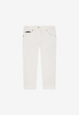 Dolce & Gabbana Kids Girls Slim-Fit Stretch Jeans with Embroidery Black L52F41 LDA18 S9000