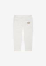 Dolce & Gabbana Kids Girls Slim-Fit Stretch Jeans with Embroidery Black L52F41 LDA18 S9000