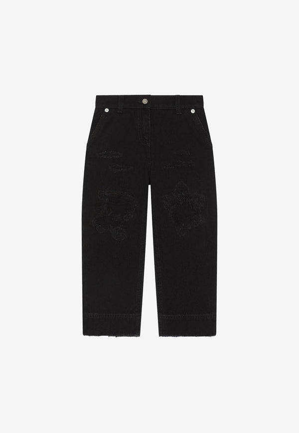 Dolce & Gabbana Kids Girls Straight Jeans L52F66 LDB34 N0000 Black