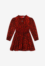 Dolce & Gabbana Kids Girls Leopard Print Dress Red L53DG8 IS1QV HSYJN